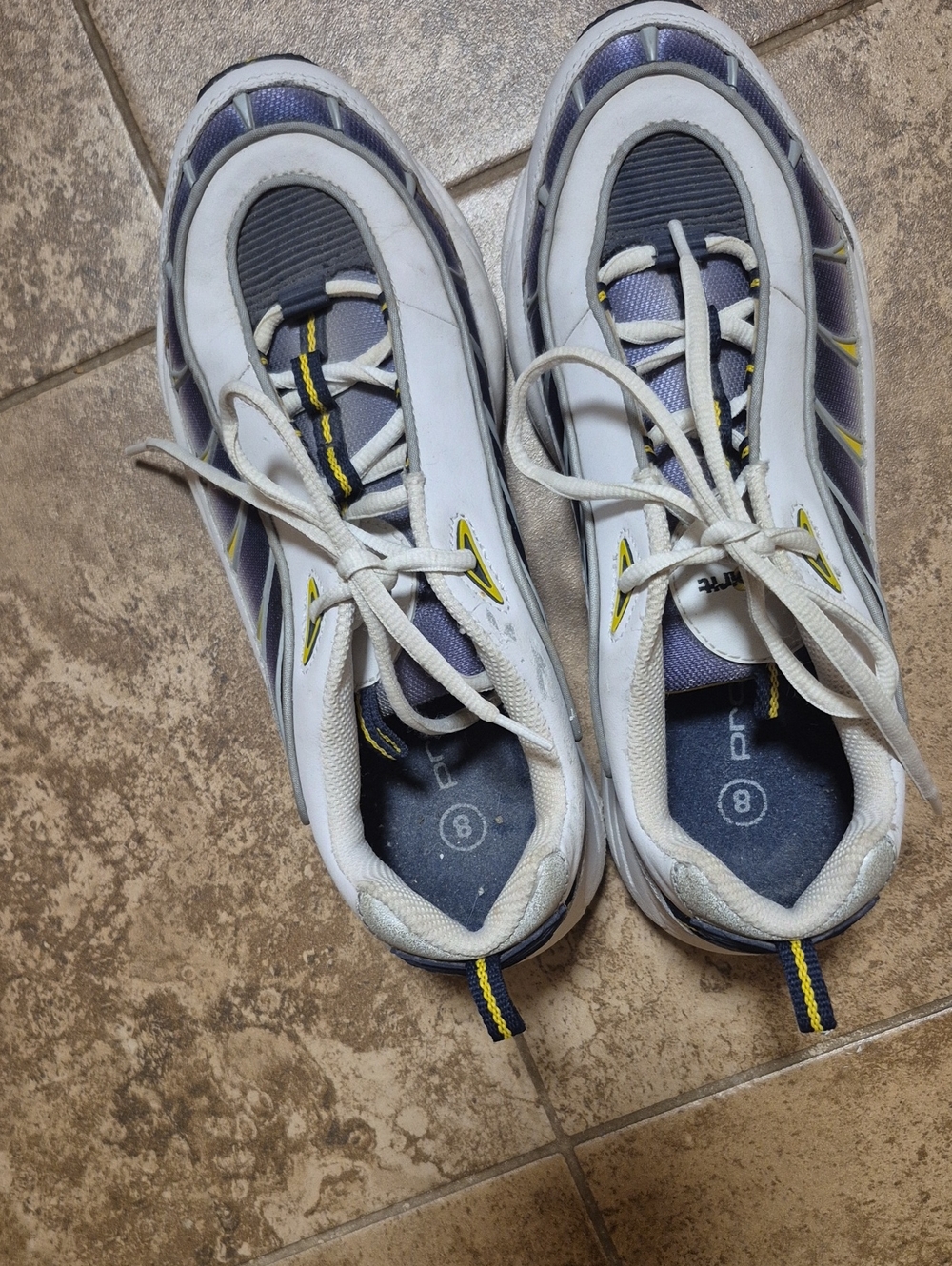 Prospirit White, Gray and Yellow Women's Athletic Sneakers